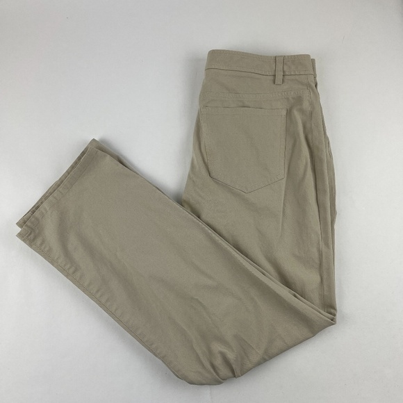 Banana Republic Stretch Pants Womens 8 Khaki Flat Front - Picture 1 of 11